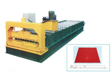 چین Steel Galvanized Roof Roll Forming Machine For Making 0.3 - 0.8mm Thickness Tile تامین کننده